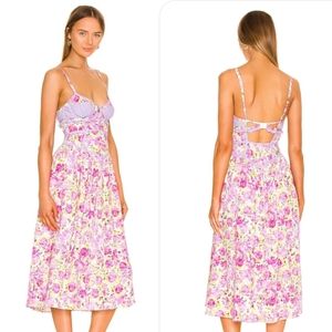 For Love & Lemons Martina Midi Dress